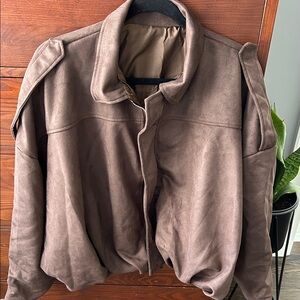 Faux Suede Bomber Women's Jacket
